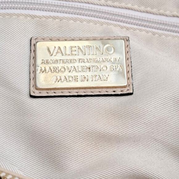 Valentino by Mario Valentino Luisa 2 Sauvage Leather Tote Bag in Taupe / Beige - Picture 10 of 12